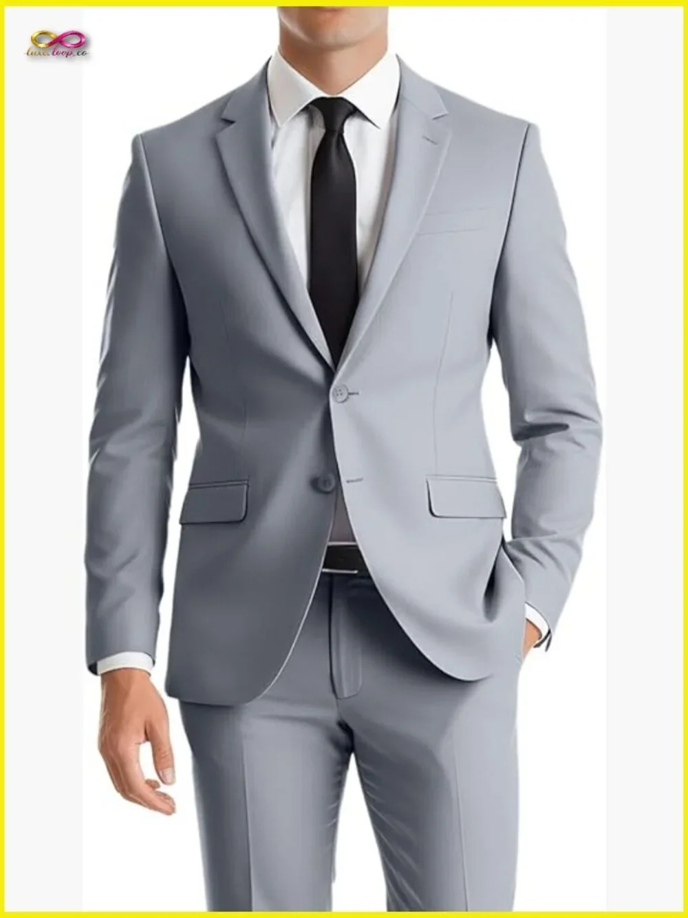Modern Fitted Two-Piece Suit Set Formal Business Wedding Tuxedo Blazer Pants